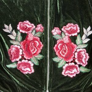 Green Velvet Embroidered Flowers Nordstrom Jacket!